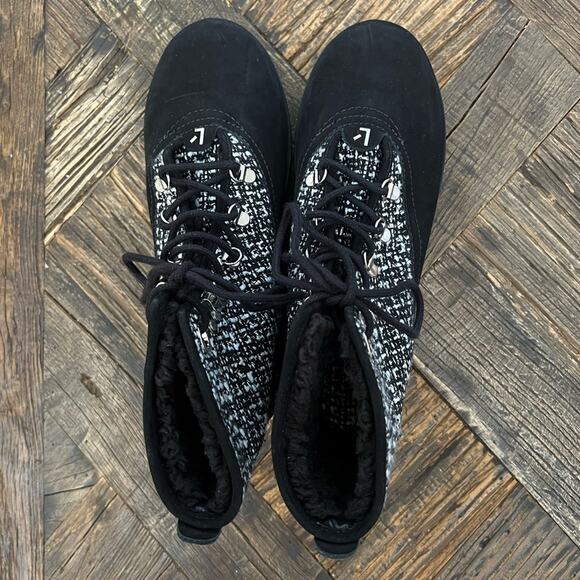 NWOT Women's Larroude Vail Tweed Nubuck Leather Ankle Platform Boots - Sz 9.5 - Picture 5 of 8